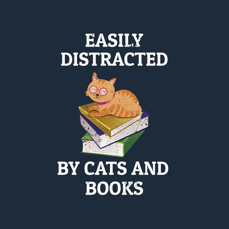 Livres Book Stack Cat