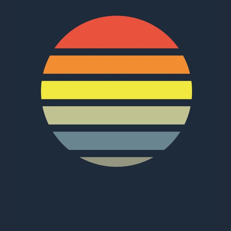 Sunset Retro Circle Background