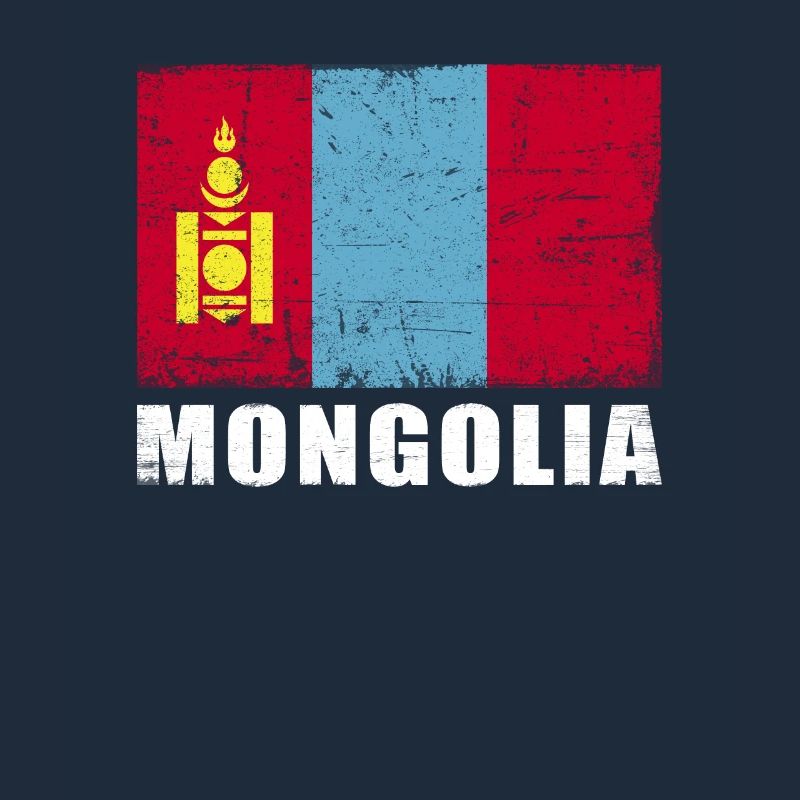 Drapeau de Mongolie Grunge Drapeau de Mongolie