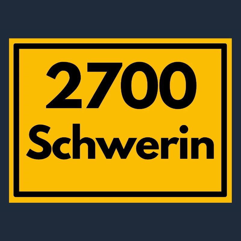 Town sign - then retro old zip code 2700 SCHWERIN