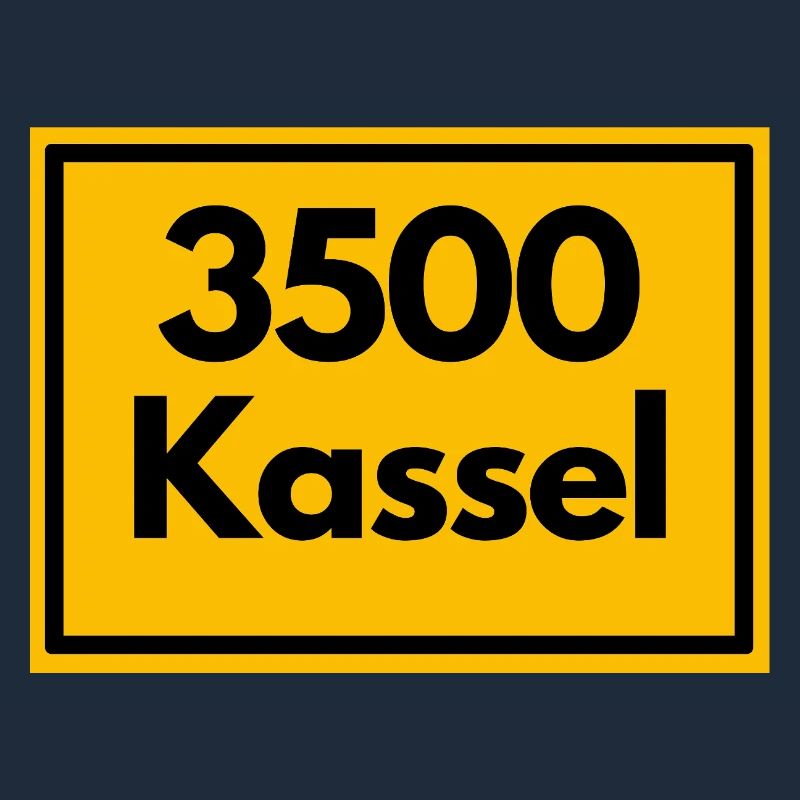 Place sign - then retro old zip code 3500 KASSEL