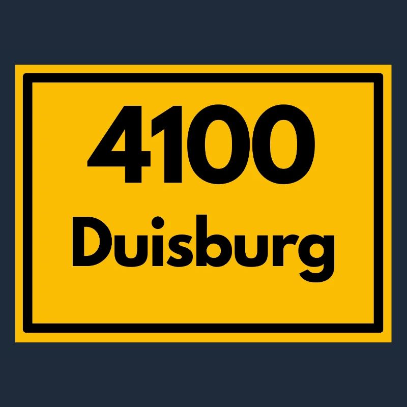 Place sign - then retro old zip code 4100 DUISBURG