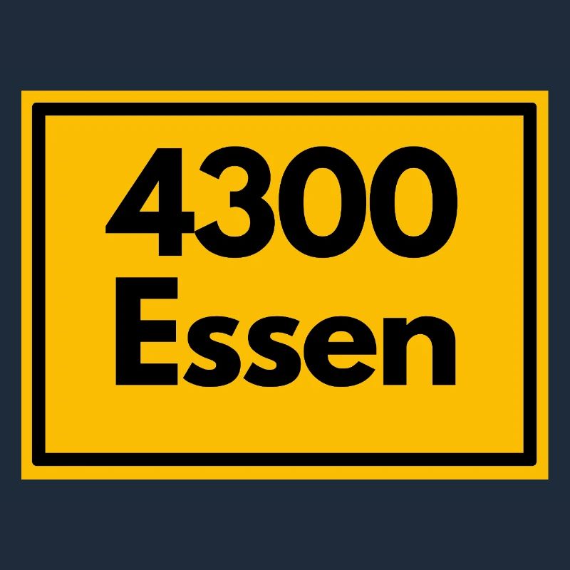 Town sign - then retro old zip code 4300 ESSEN