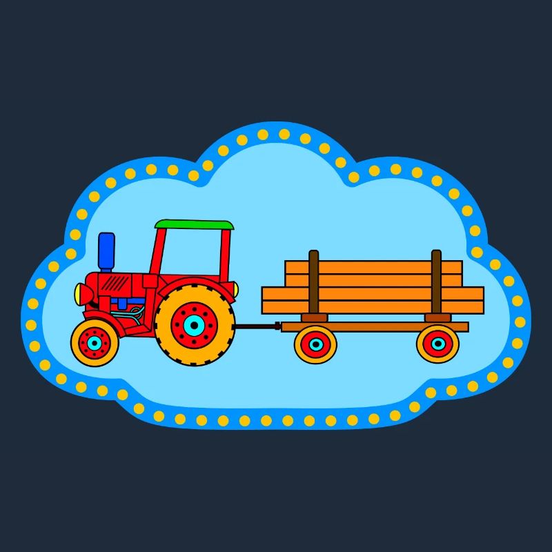 Roter Traktor / Traktor mit Hänger