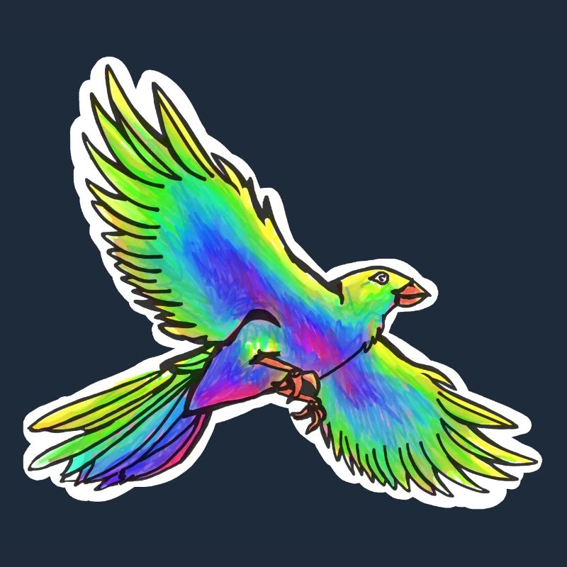 Oiseau de paradis (jaune-vert-bleu)