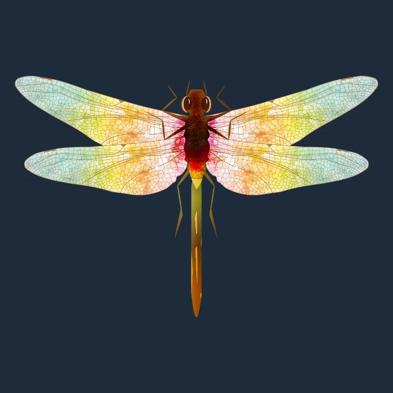 Libellule irisée – motif insecte en filigrane