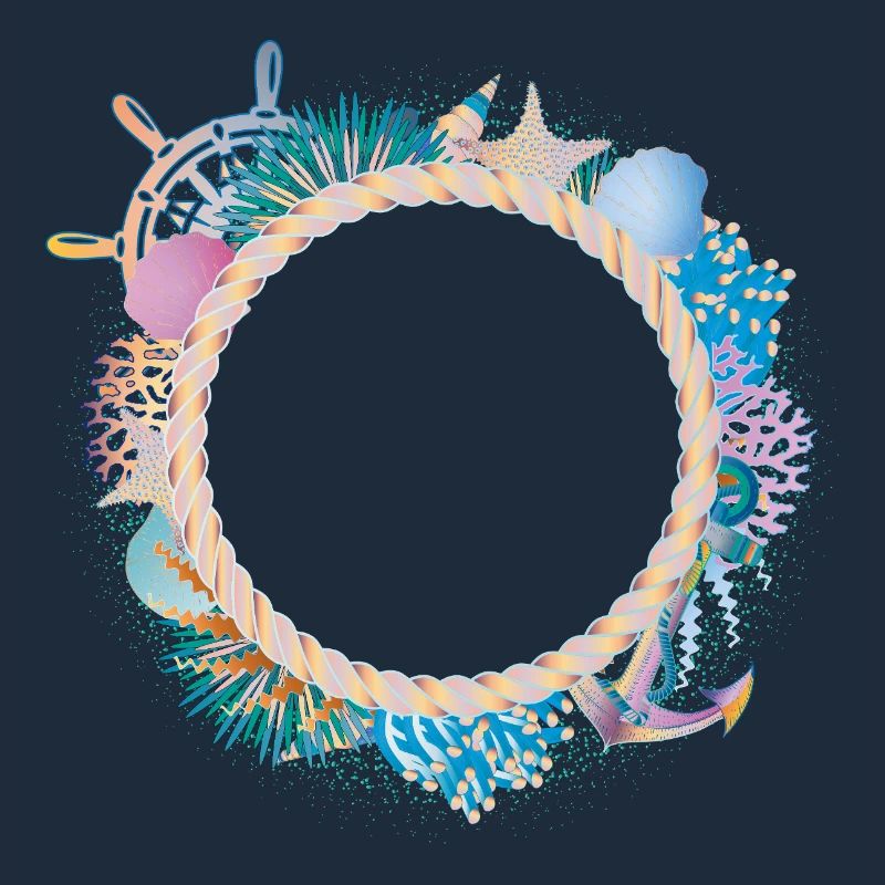 Maritime Rope Frame – with Corals & Shells