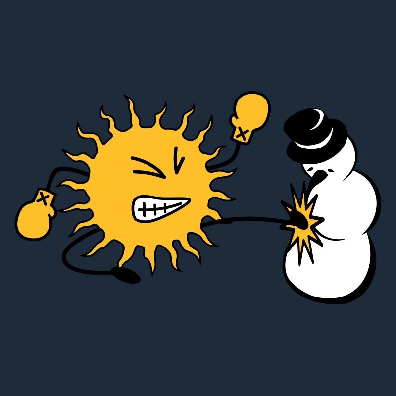 sun kicks snowman