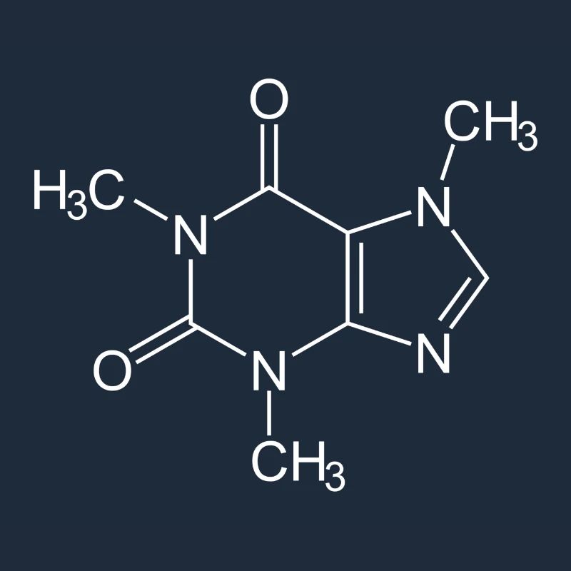 Formule développée de la molécule de caféine