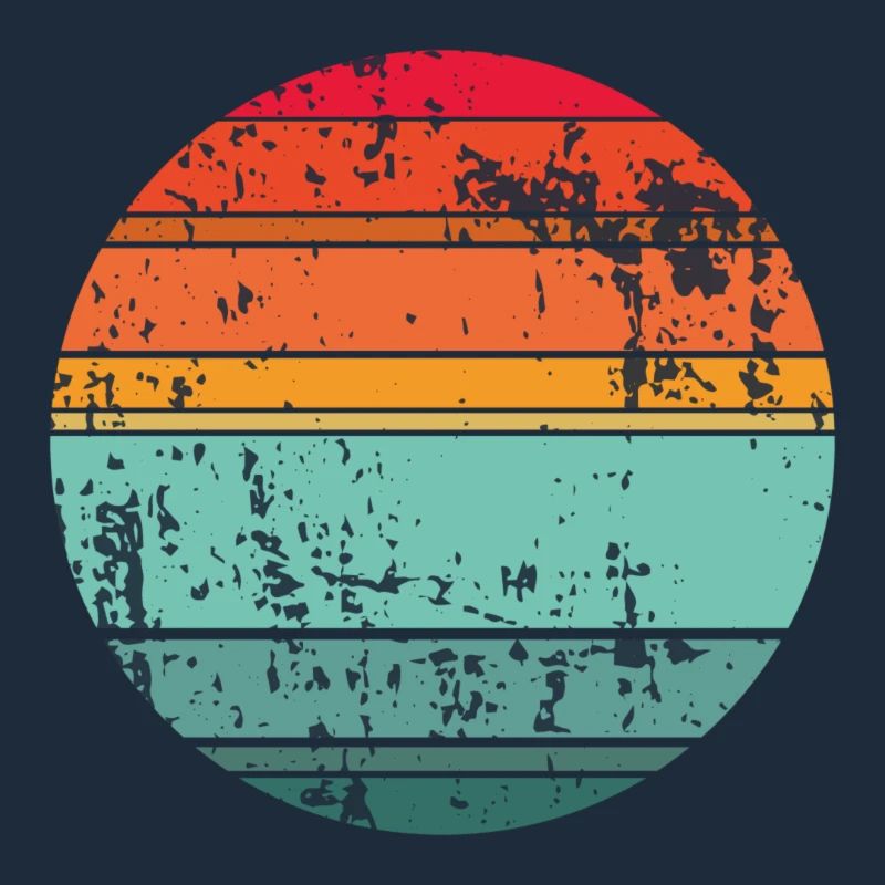 Retro Sunset Background Circle