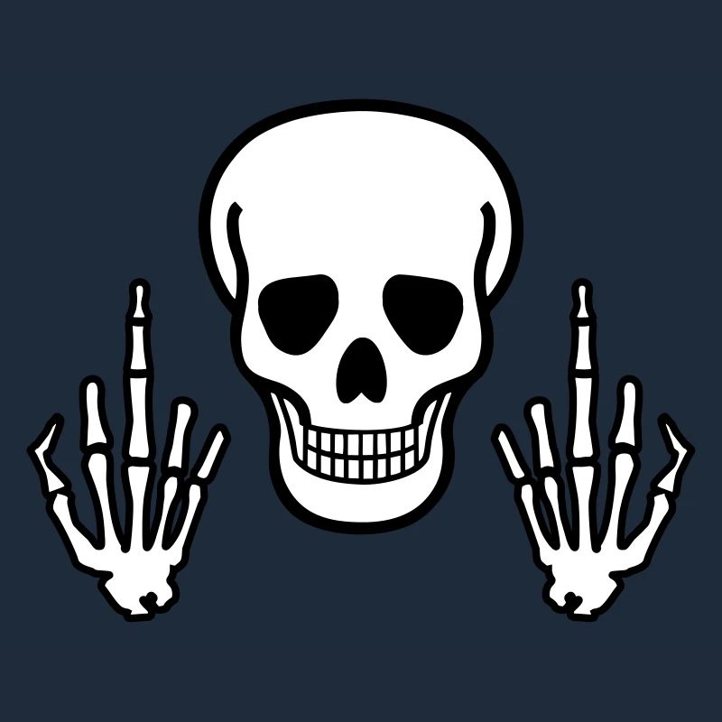 Skull & Middle Finger, 2 coloured