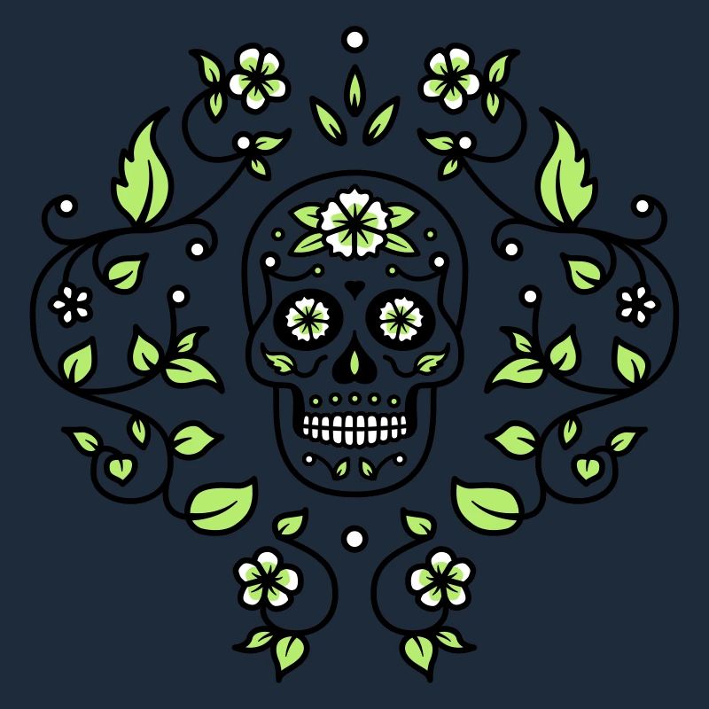 Sugar skull flower pattern t shirt graphic