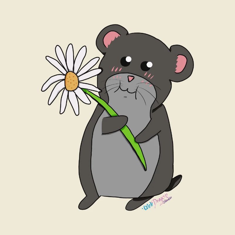 Hamster avec fleur
