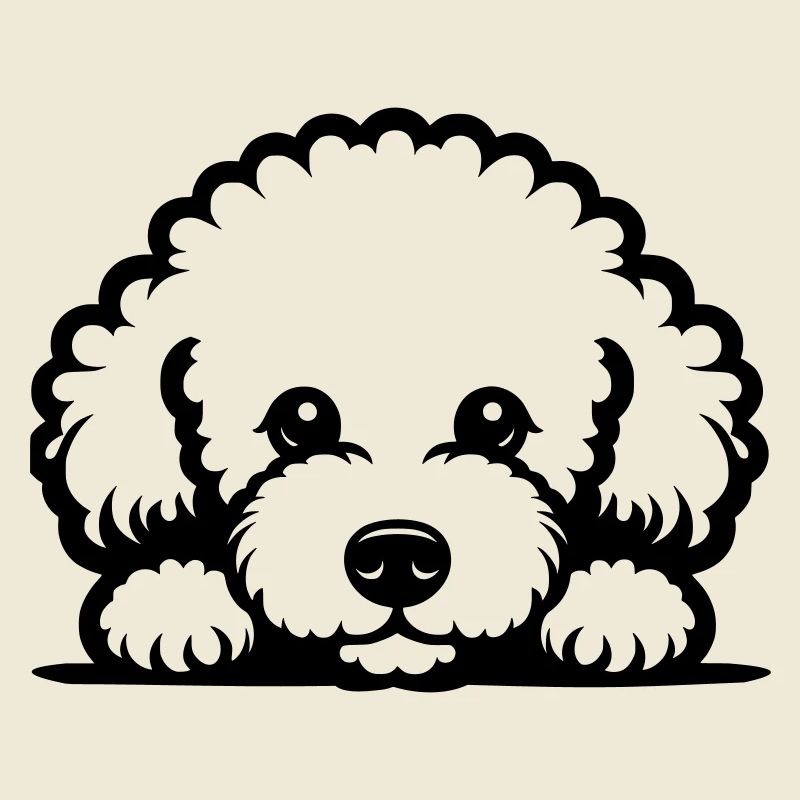 Reclining Bichon Frisé Vector Design