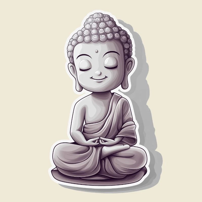 Meditating Buddha with calm expression