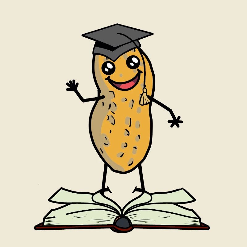 Peanut scholar student learn book teacher nut