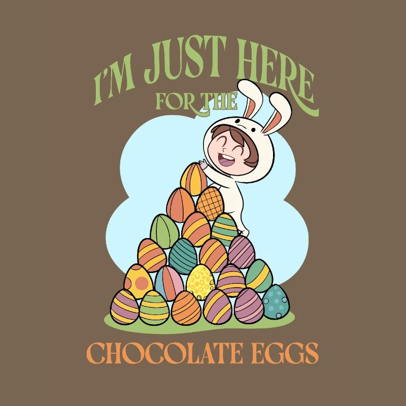 I’m Just Here for the Chocolate Eggs – Funny Easte