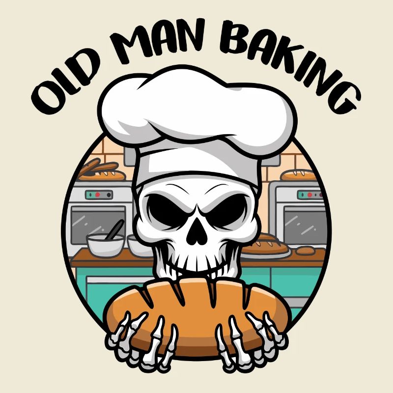 Funny Baker Skull with Bread