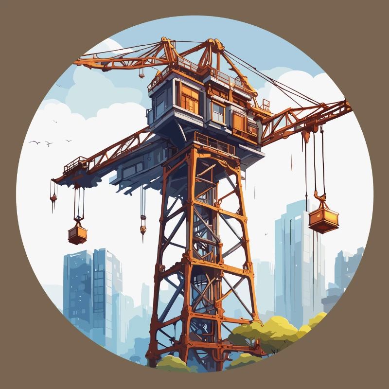 Crane / construction site / winch / crane system
