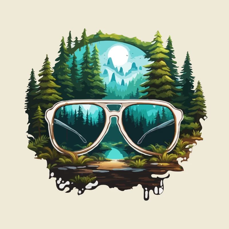 Sunglasses / Reflection / Forest / Reflection
