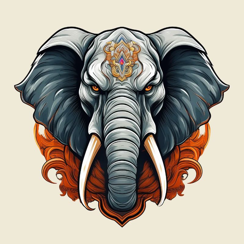 Wild angry pugnacious combative elephant