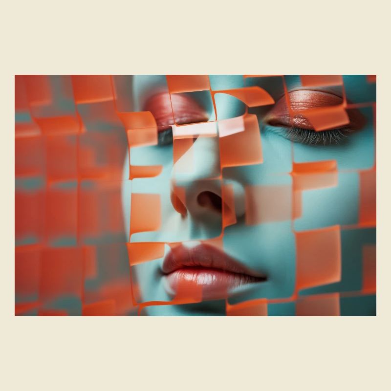 Visage pixélisé et identité cachée.