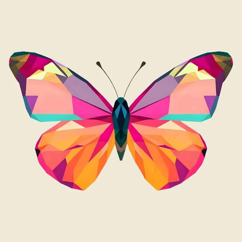 Ailes de papillon vibrantes dans le style Low Poly