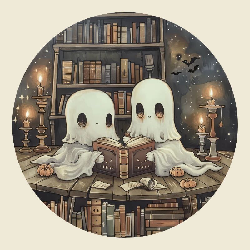Ghost Reading Book Library