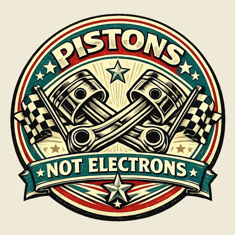 Vintage Piston Badge: Not Electrons