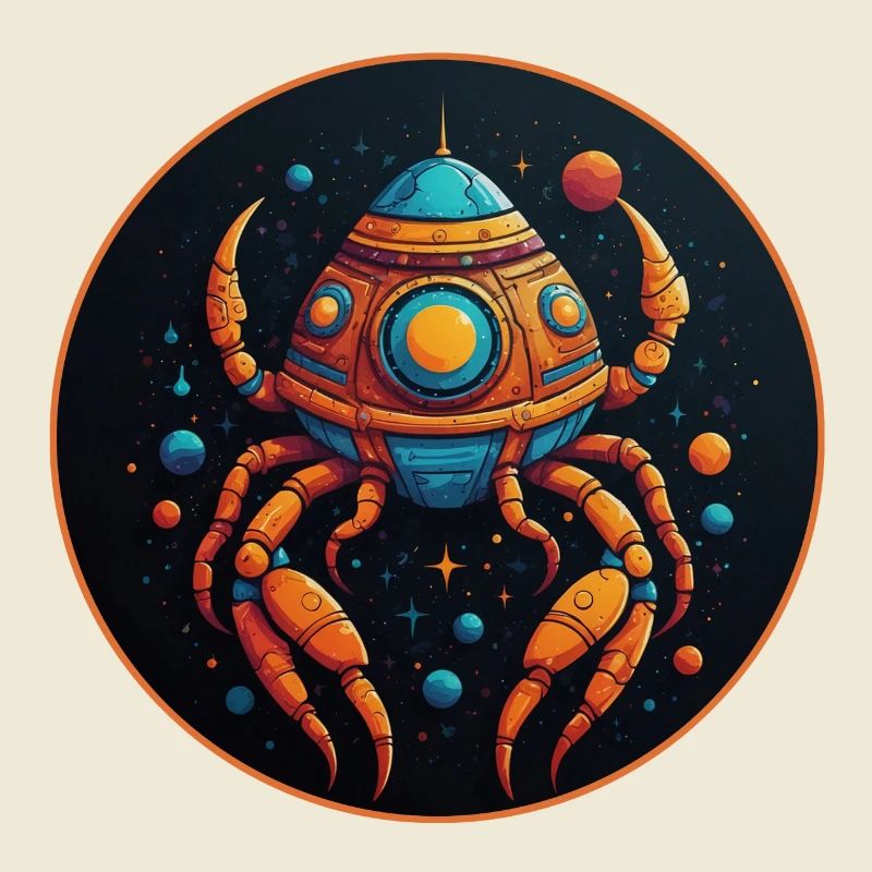 Imaginative whimsical crab spaceship