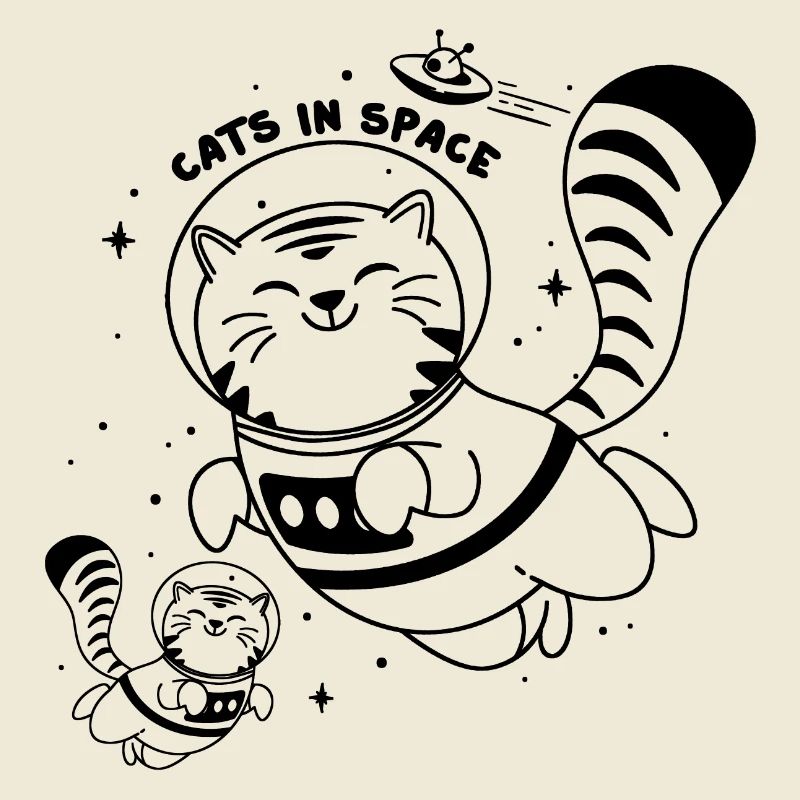Chats dans l’espace - Chat Astronaute Mignon Funny Print