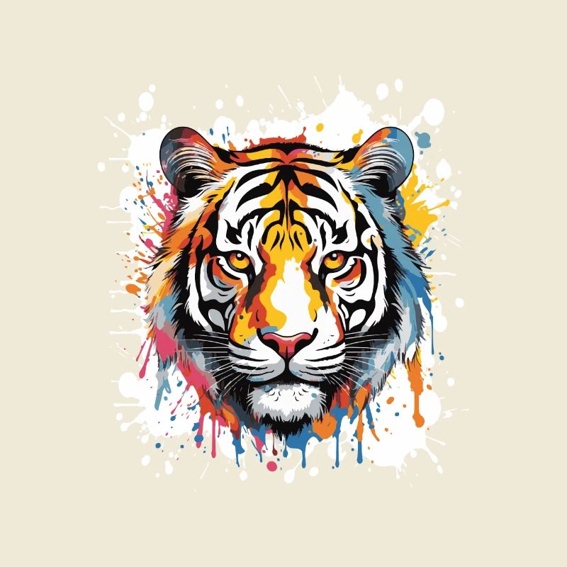 Tiger Pop Art Head