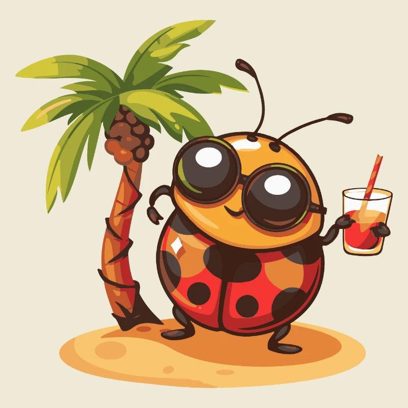 Vacances d’été à la plage Ladybug