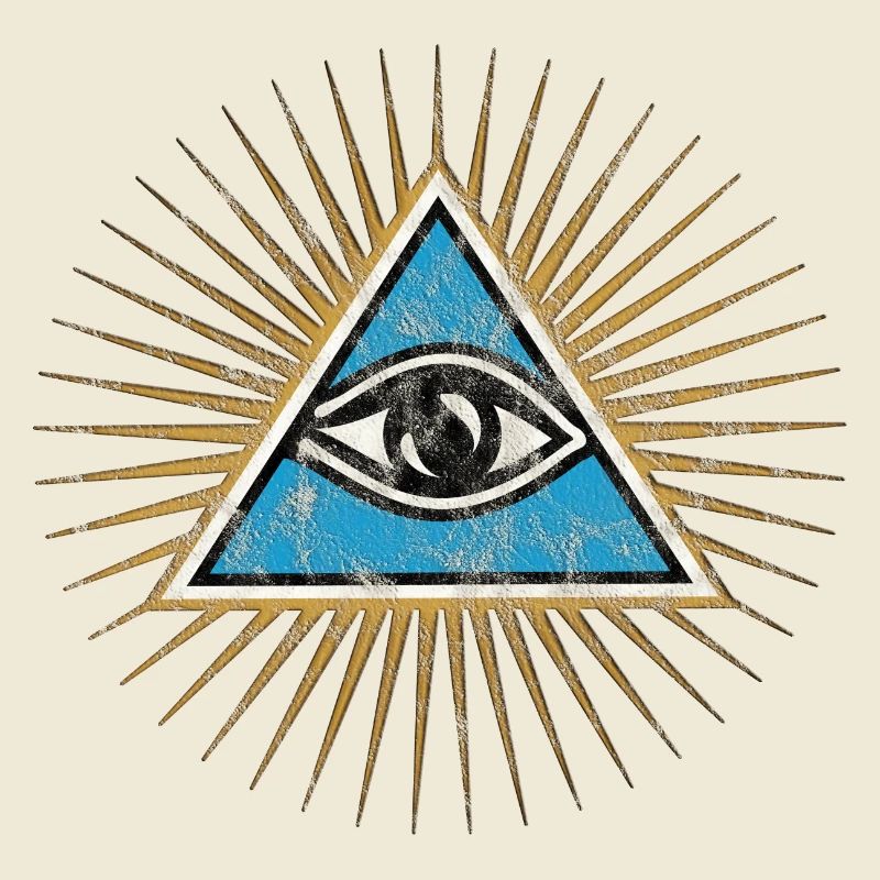 All-Seeing Eye, Triangle, Pyramid, Vintage, God