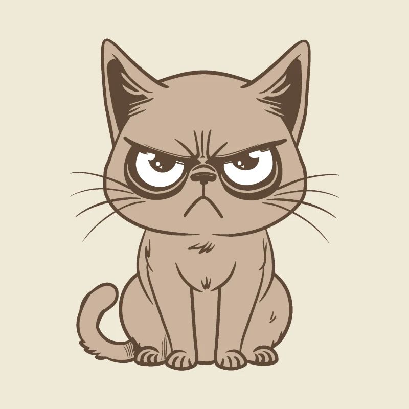 chat énervé, chat drôle, chat pas content