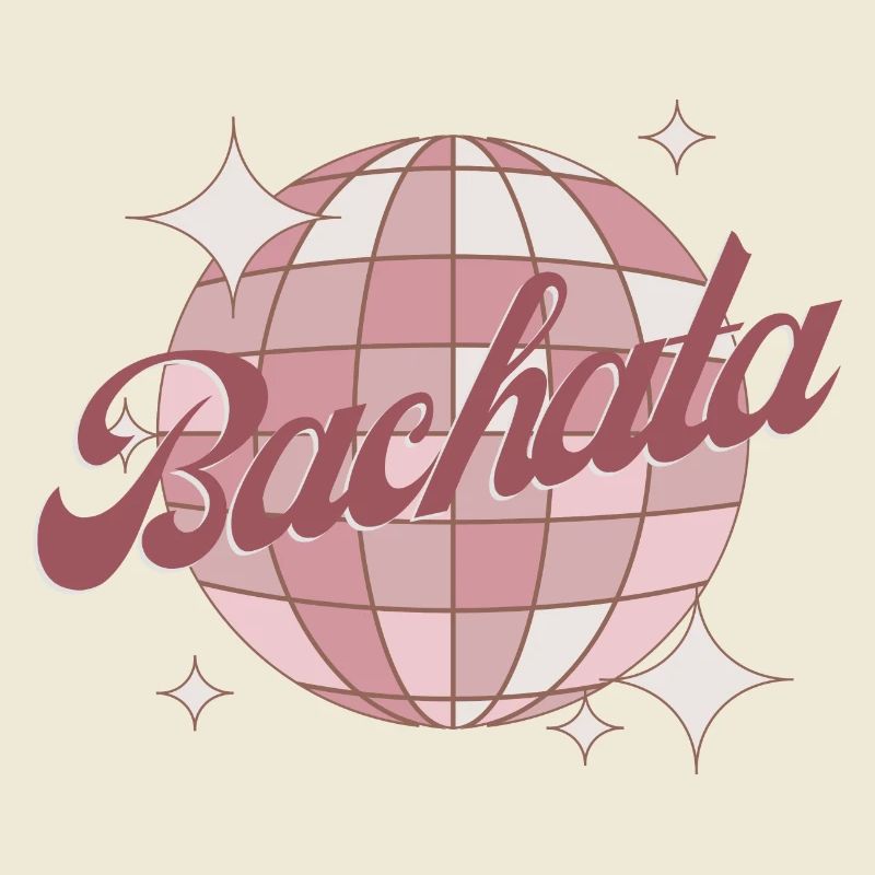 Bachata Dance Retro Comic Disco Ball Pink
