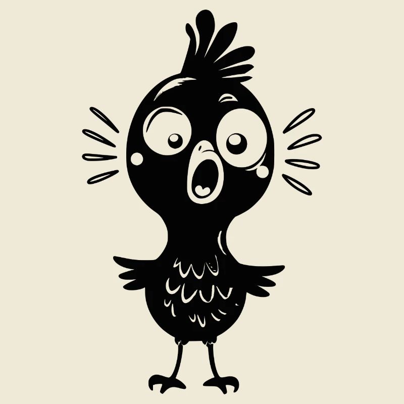 Funny Chick - Humorous Cartoon Comic "Oops"