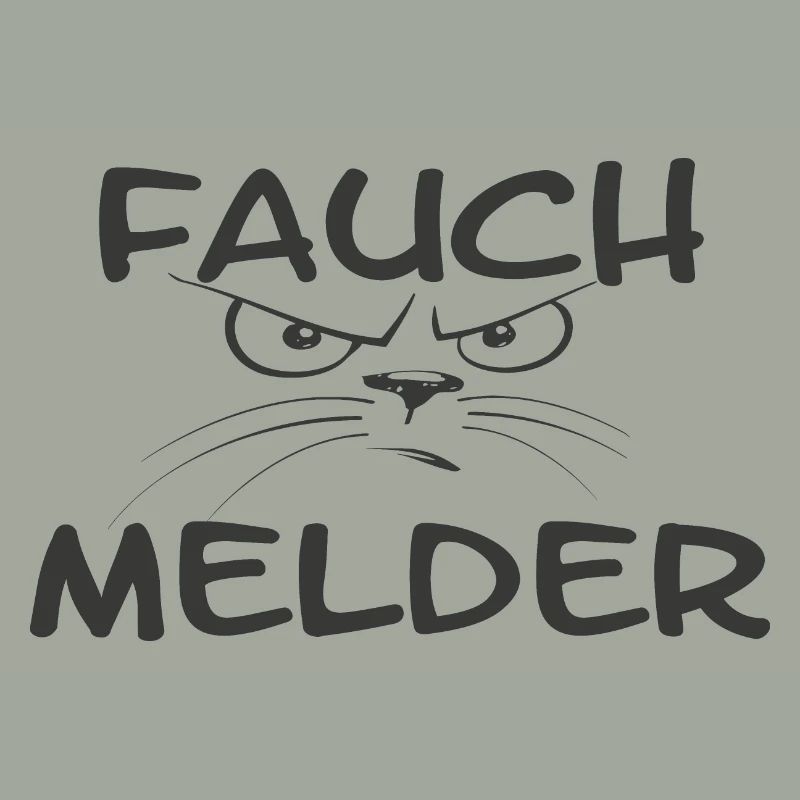"Fauch Melder" Katze grau