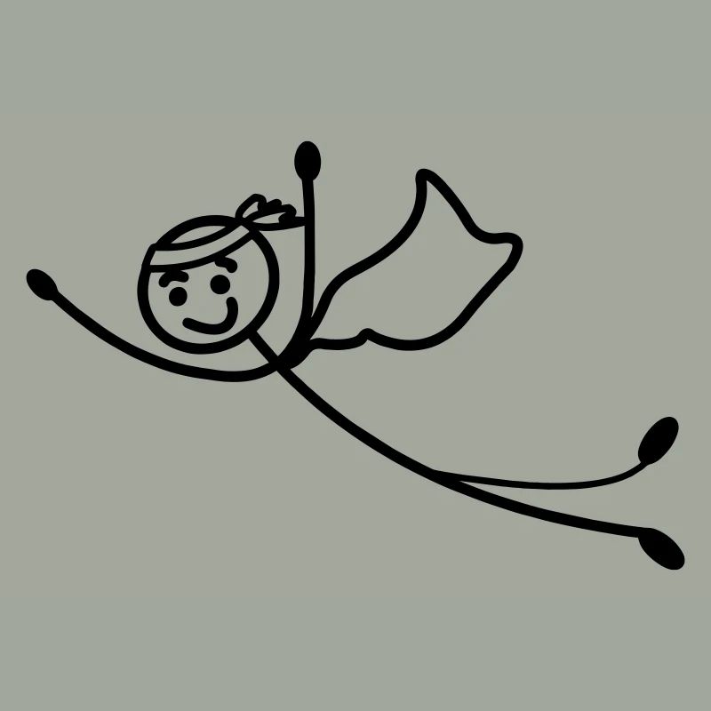 Super jung oder Mann fliegt schnell mit Umhang