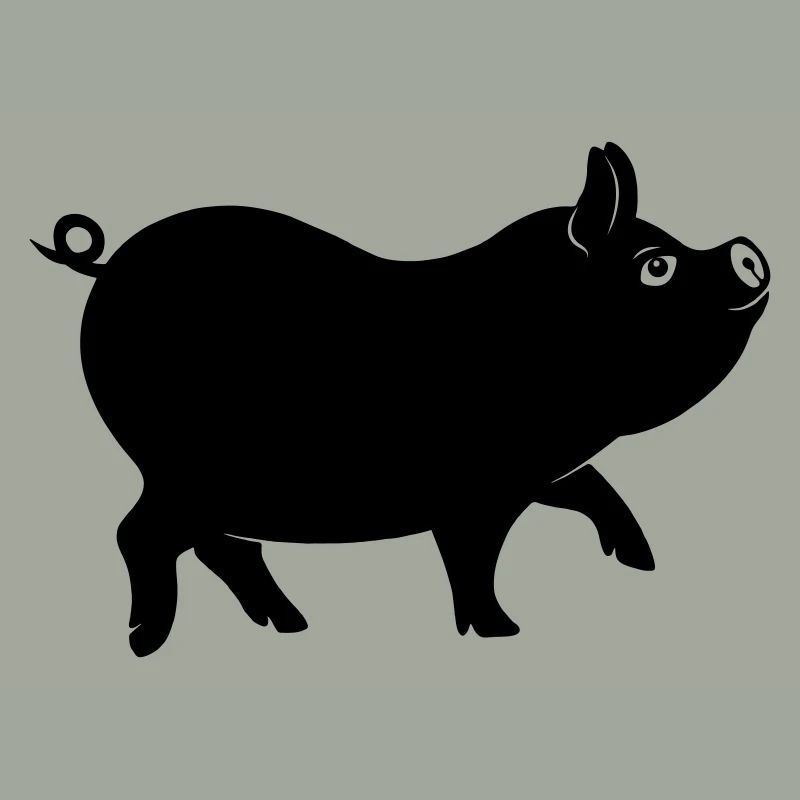 Schweineschattenfigur mit lockigem Schwanz