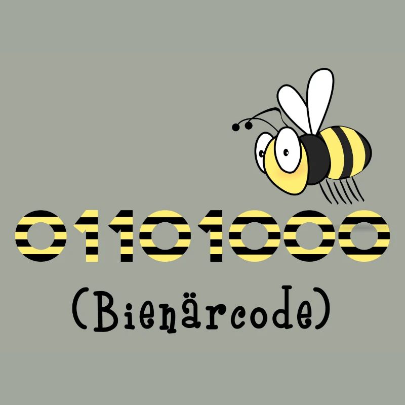 Binary code bee code computer science gift honey