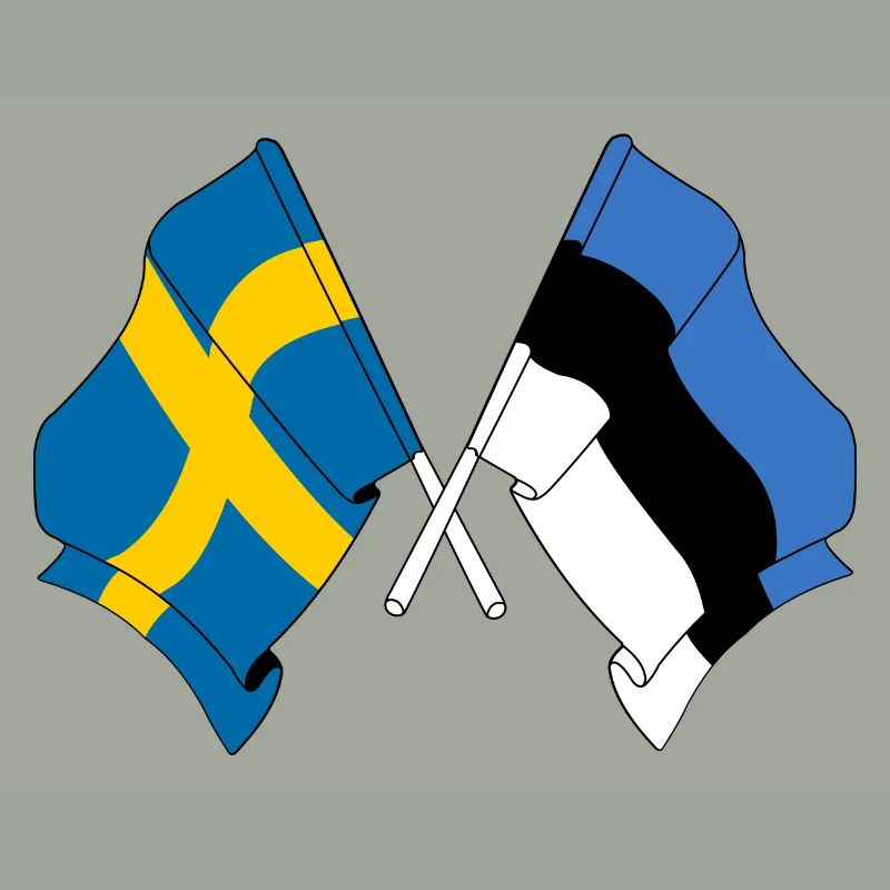 Drapeau Suède, drapeau Estonie