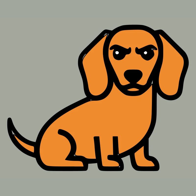 Dachshund Dog Brown Comic