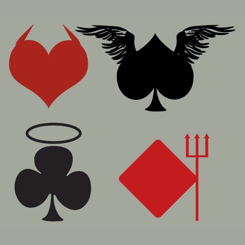Playing Cards Angel Devil Poker Gift