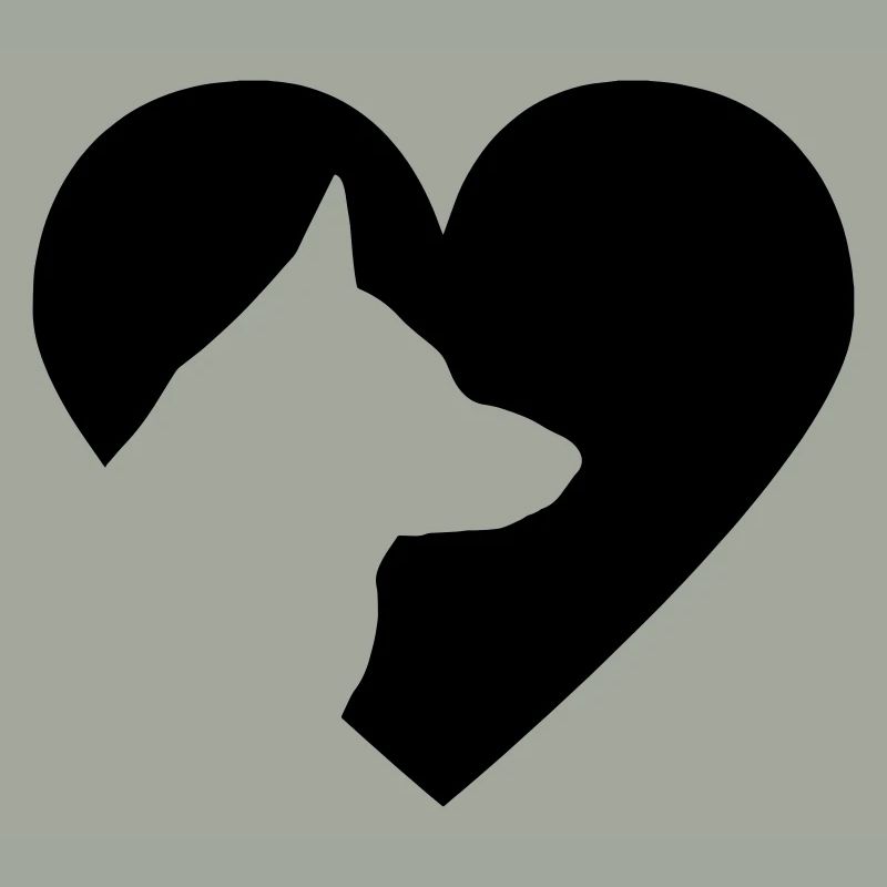 Heart with german shepherd Vector