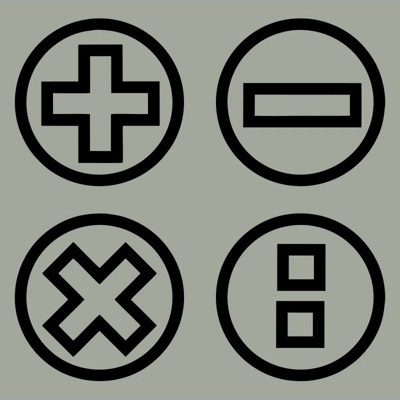 Calculate logo with four emblems shadow image
