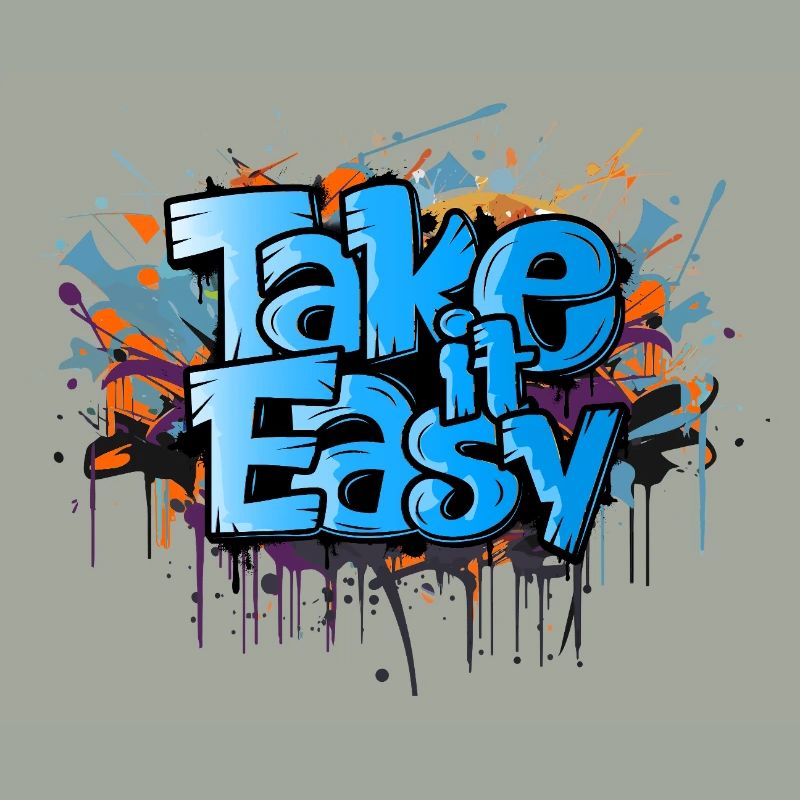 take it easy Graffiti Kunst cooler Spruch