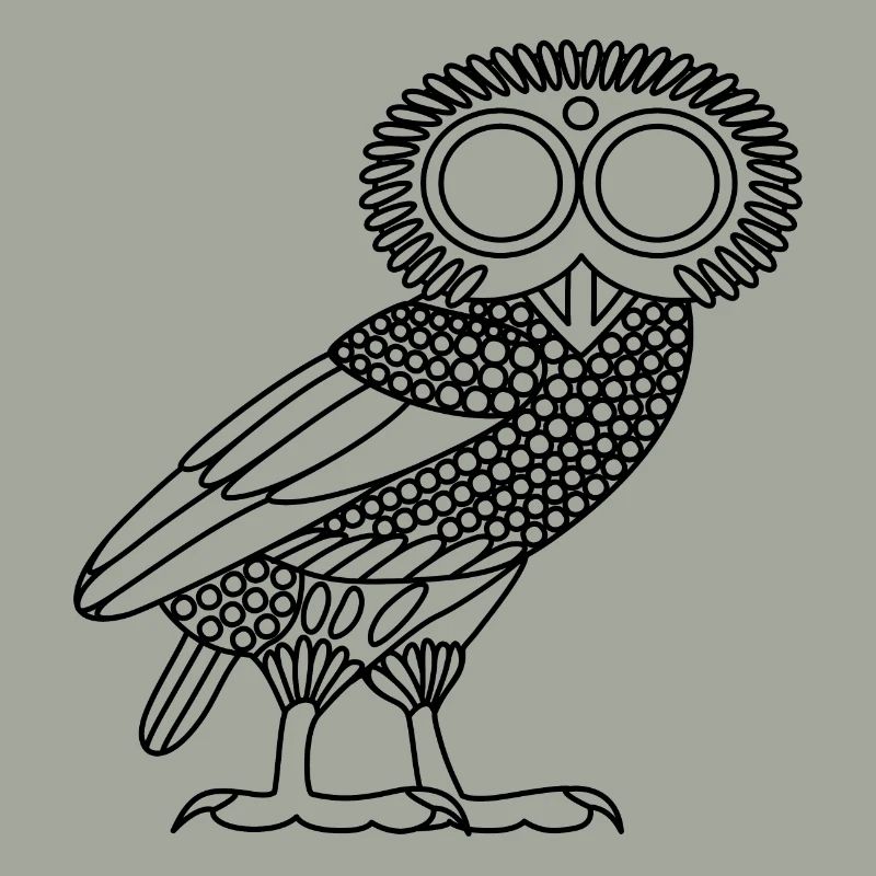 Eule der Athene [Black Outline (nur Eule)]