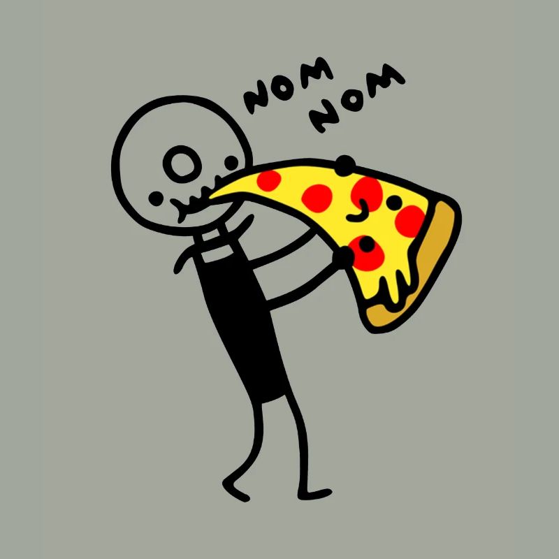 Pizza cutter eats pizza