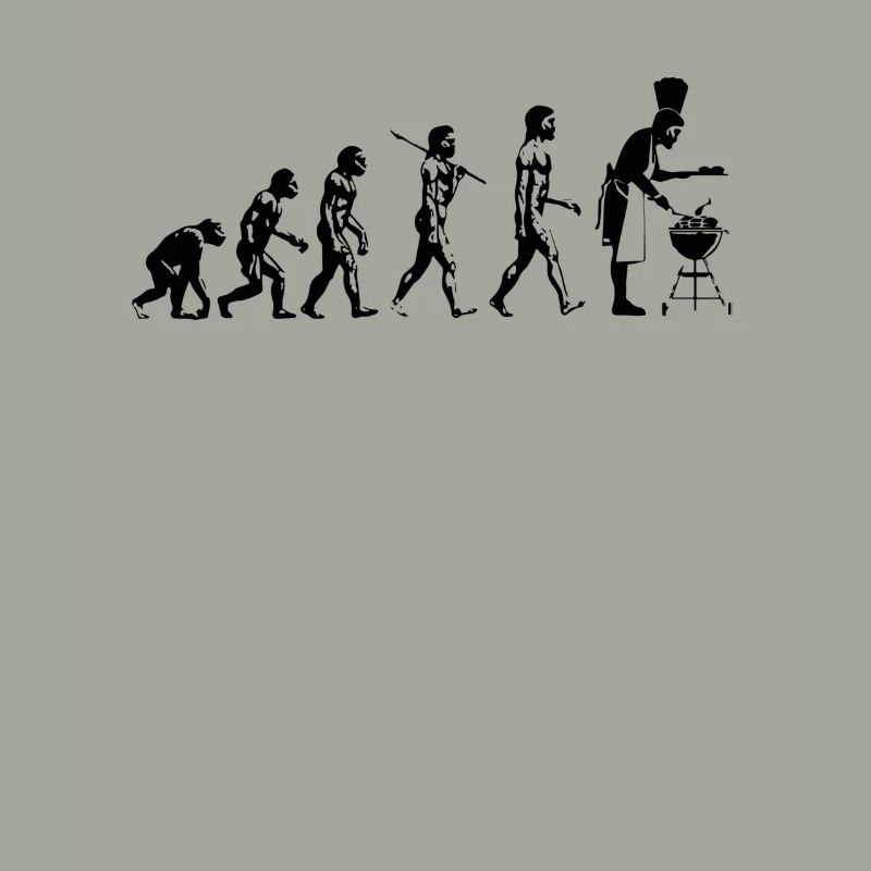 Evolution grillen Fleisch Witz Spaß Mann Geschenk